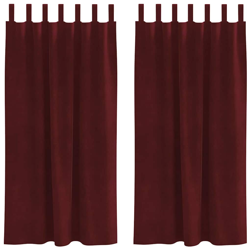Cortinas com cortinas 2 pcs vermelho tinto 140 x 175 cm Veludo