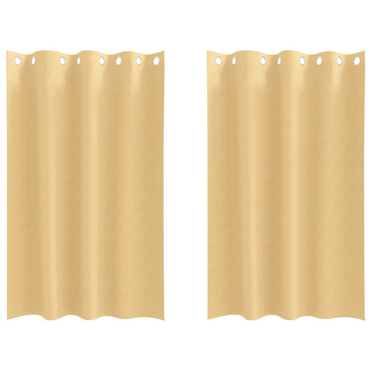 Cortinas Blackout com Argolas 2 pcs Bege 175 x 140 cm Poliéster