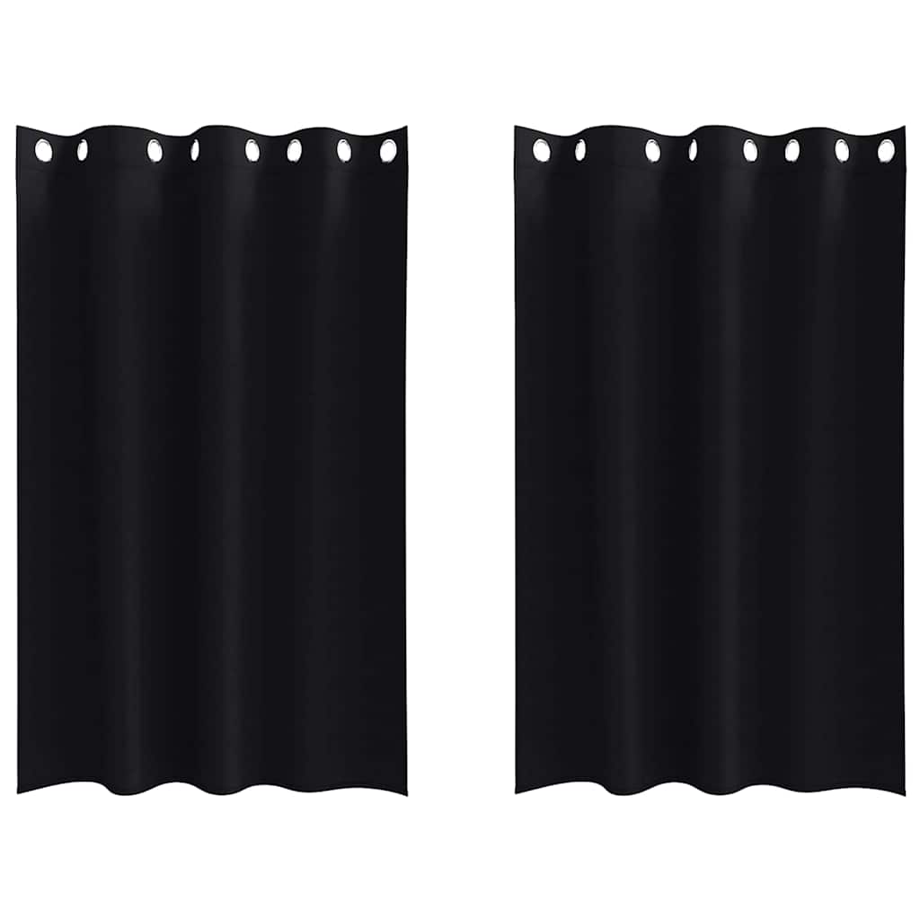 Cortinas opacas com cortinas Preto Poliéster