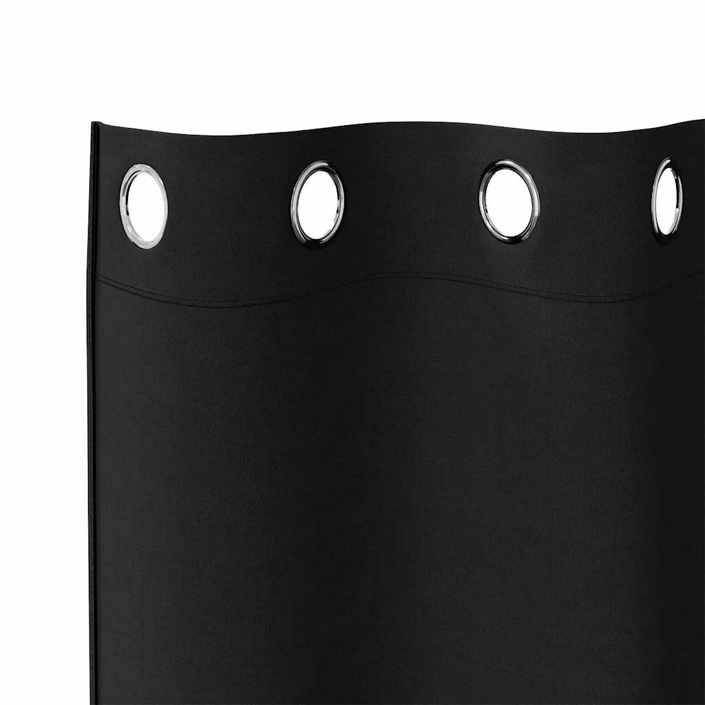 Cortinas opacas com cortinas Preto Poliéster