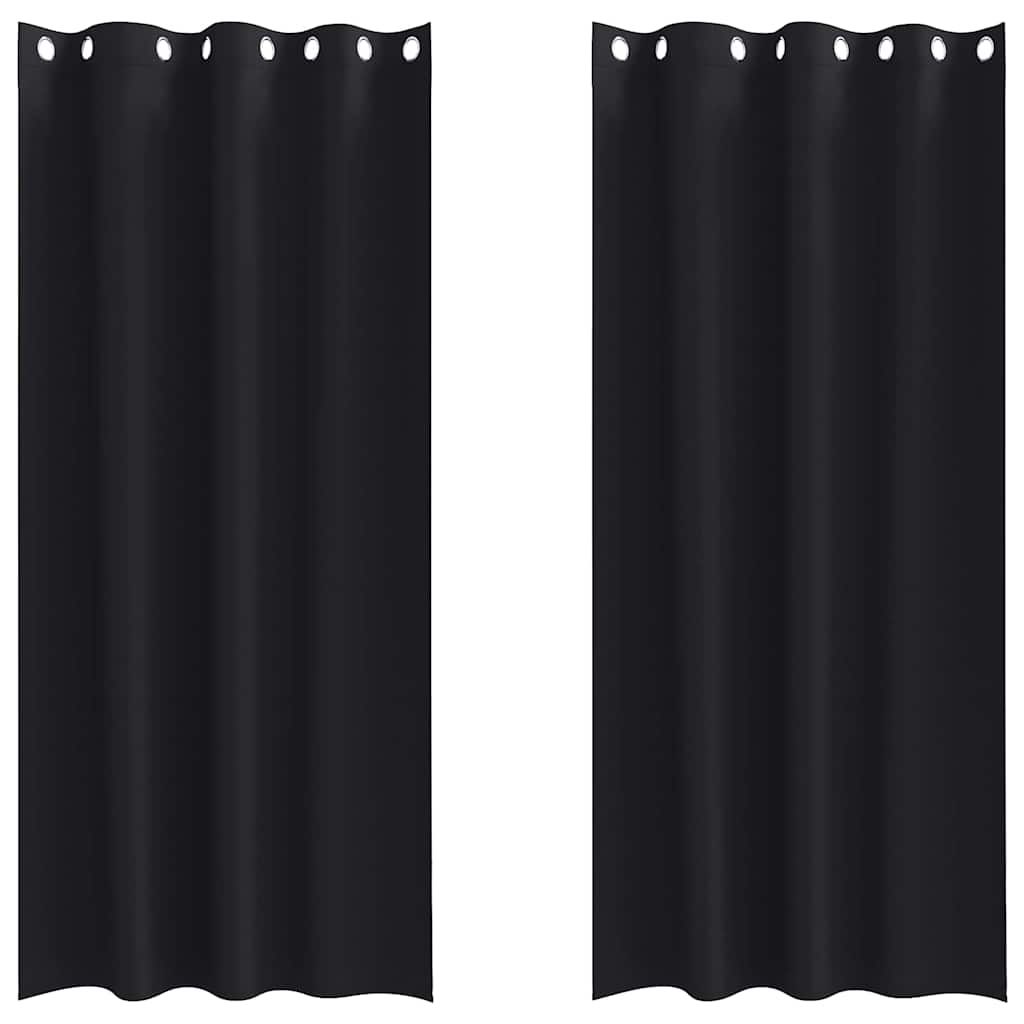 Cortinas opacas com cortinas Preto Poliéster