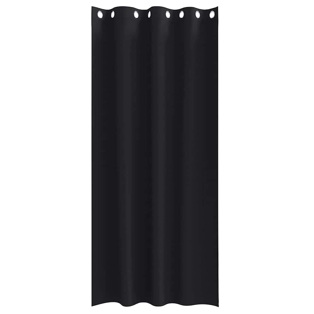 Cortinas opacas com cortinas Preto Poliéster