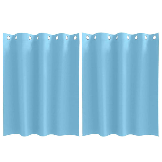 Cortinas Blackout com Argolas 2 pcs Azul Claro 140 x 140 cm