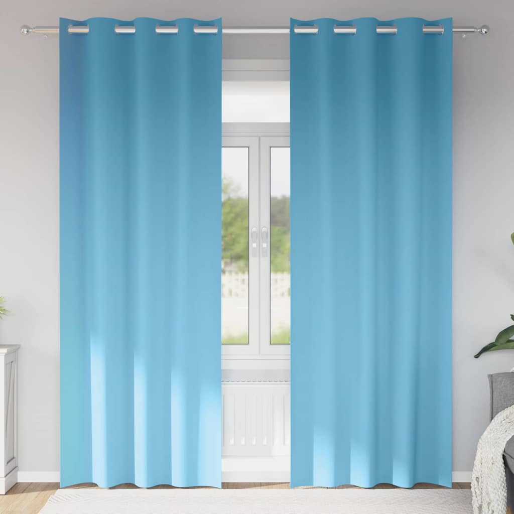 Cortinas opacas com cortinas Azul Claro Poliéster