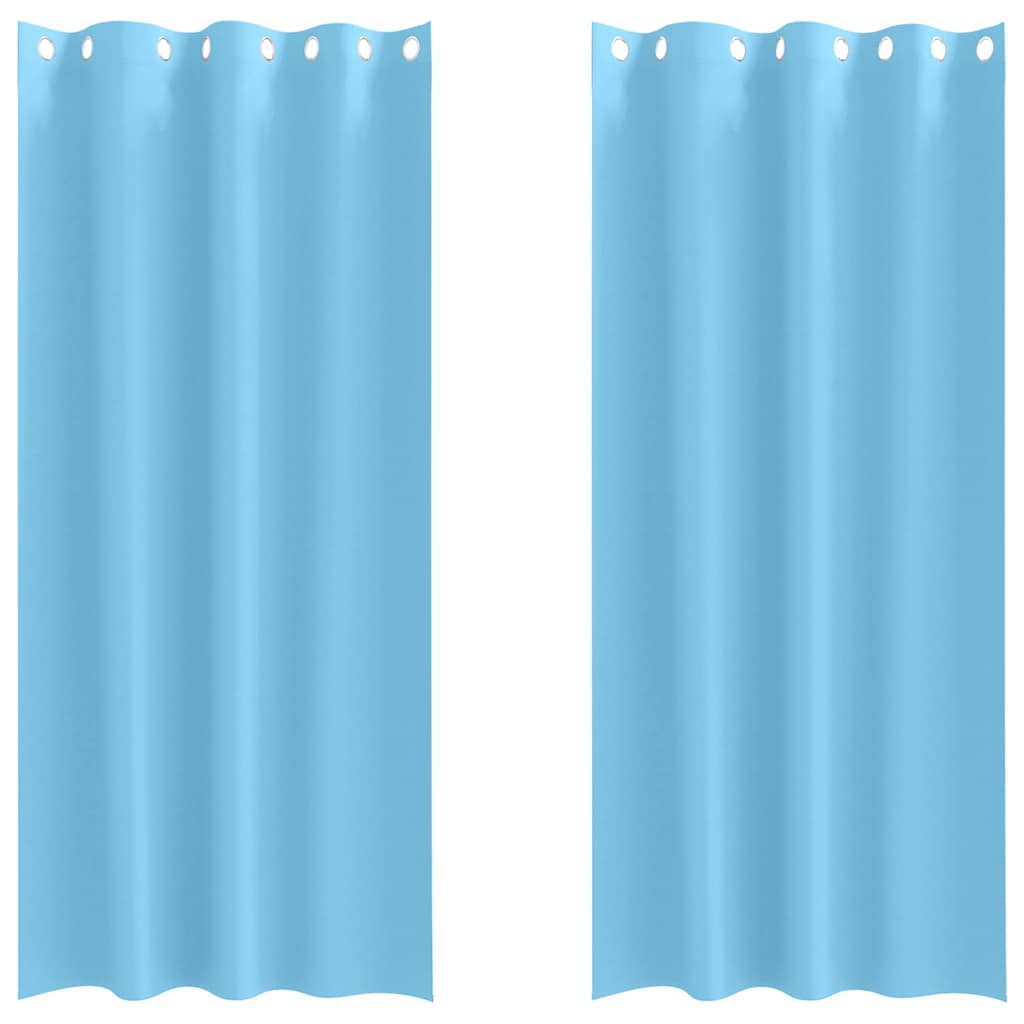 Cortinas opacas com cortinas Azul Claro Poliéster