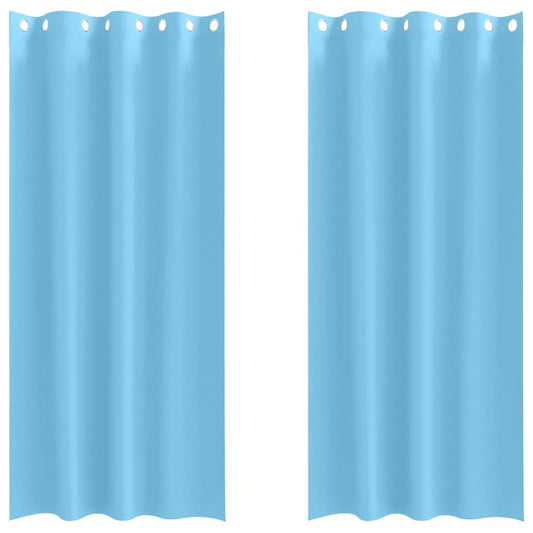 Cortinas Blackout com Argolas 2 pcs Azul Claro 245 x 140 cm