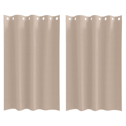Cortinas Blackout com Argolas 2 pcs Cinzento-acastanhado