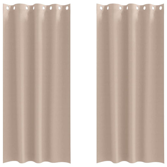 Cortinas Blackout com Argolas 2 pcs Cinzento-acastanhado