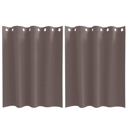 Cortinas Blackout com Argolas 2 pcs Marrom Escuro 140 x 140 cm
