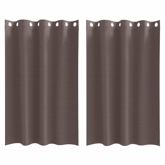 Cortinas Blackout com Argolas 2 pcs Marrom Escuro 175 x 140 cm