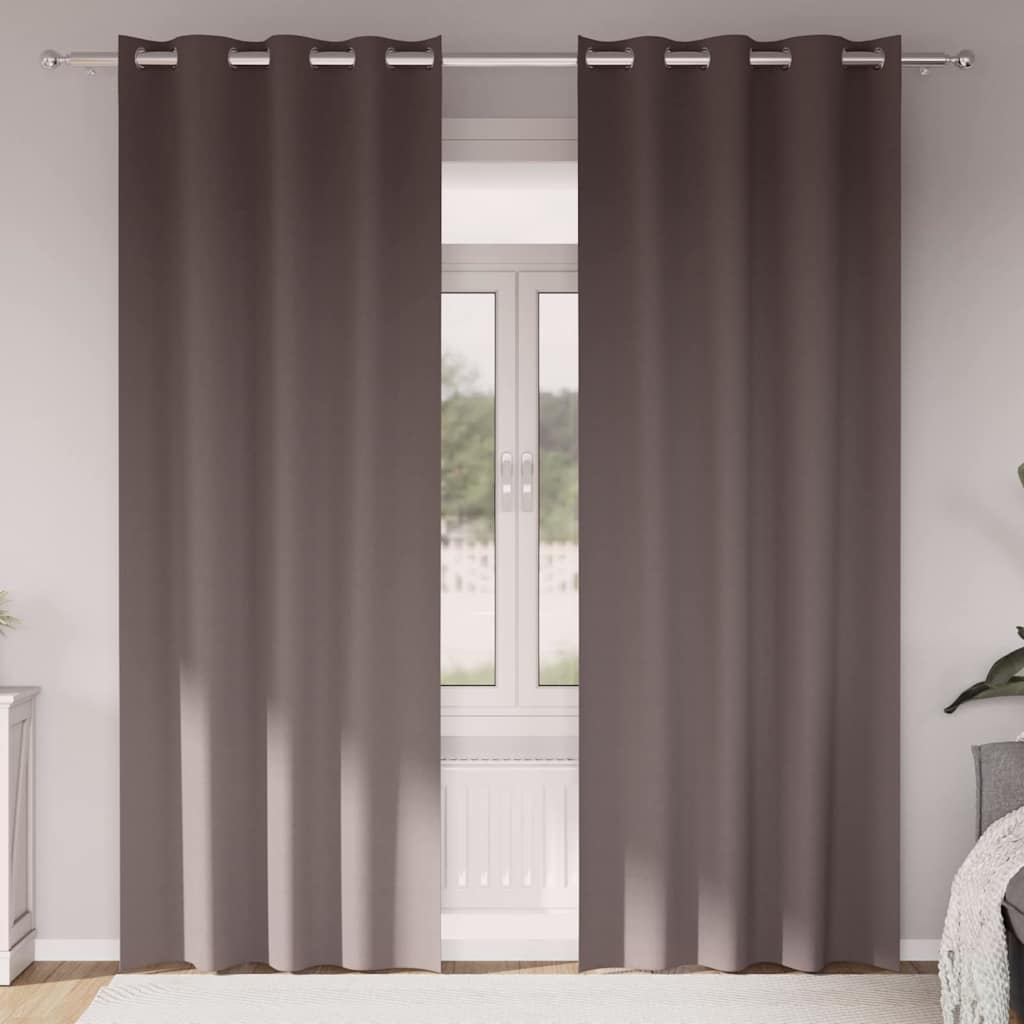 Cortinas opacas com cortinas Marrom Escuro Poliéster