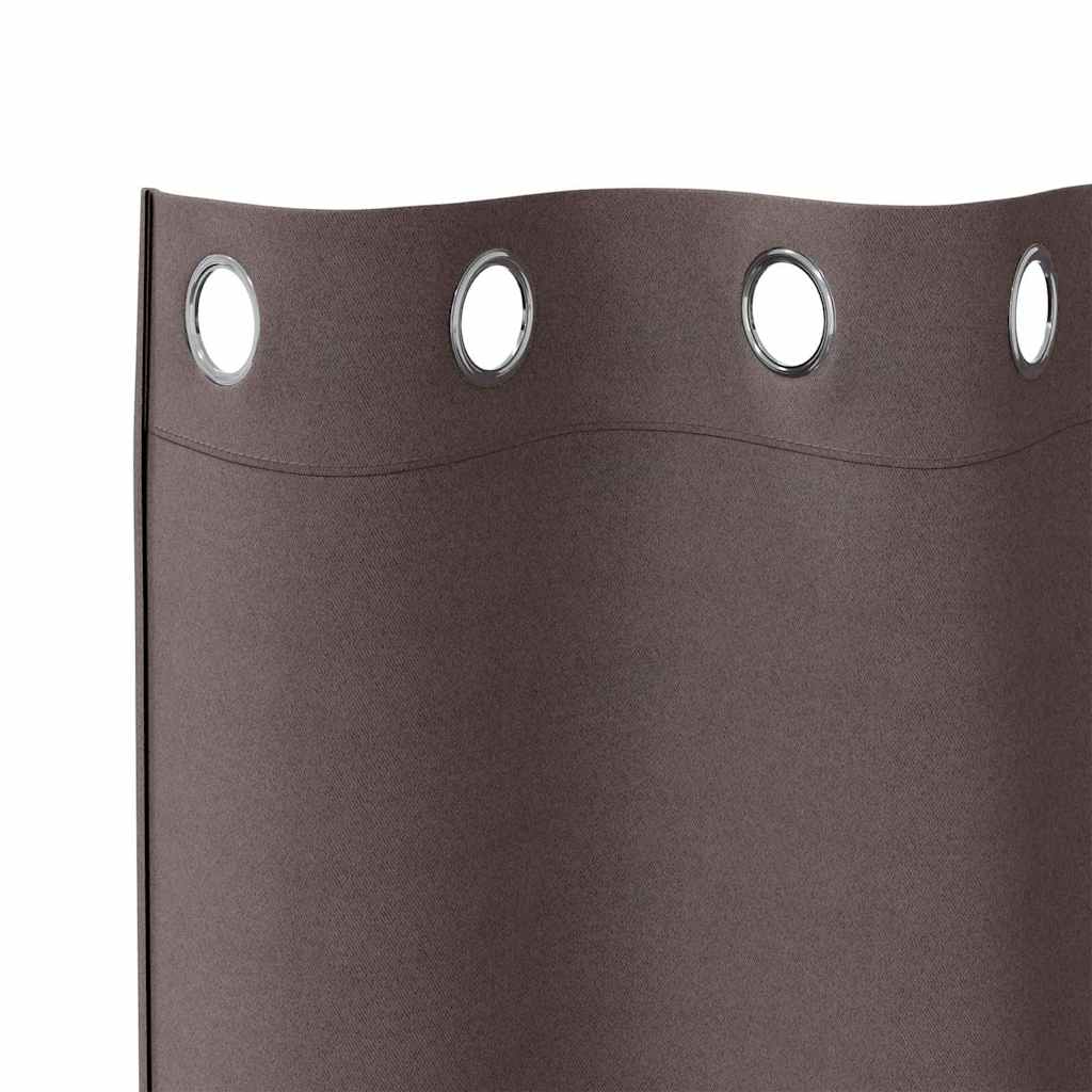 Cortinas opacas com cortinas Marrom Escuro Poliéster