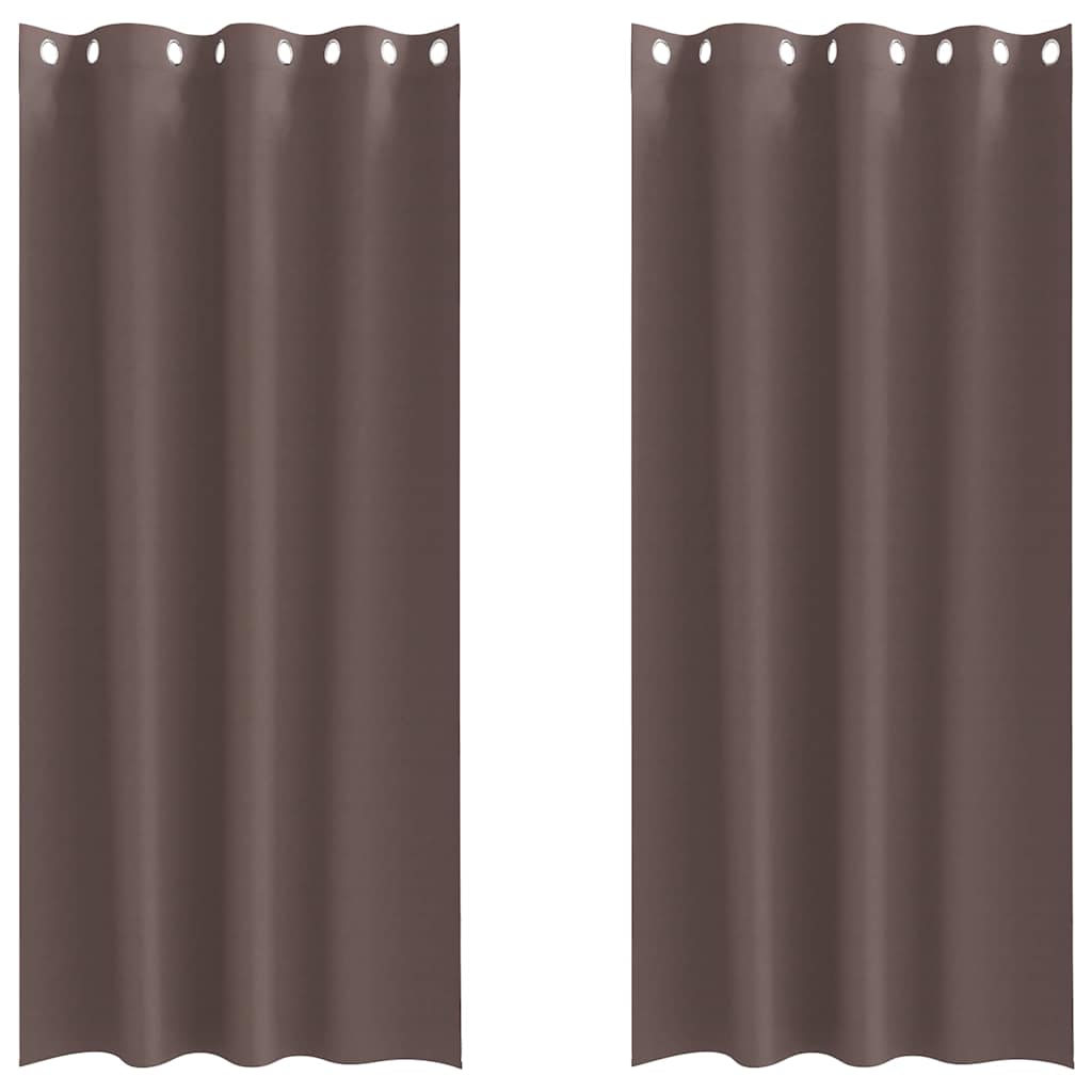 Cortinas opacas com cortinas Marrom Escuro Poliéster