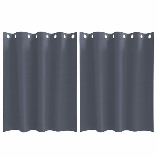 Cortinas Blackout com Argolas 2 pcs Antracite 140 x 140 cm