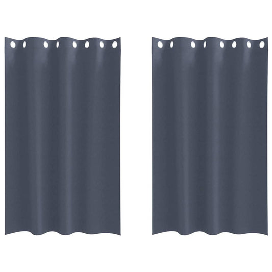 Cortinas Blackout com Argolas 2 pcs Antracite 175 x 140 cm
