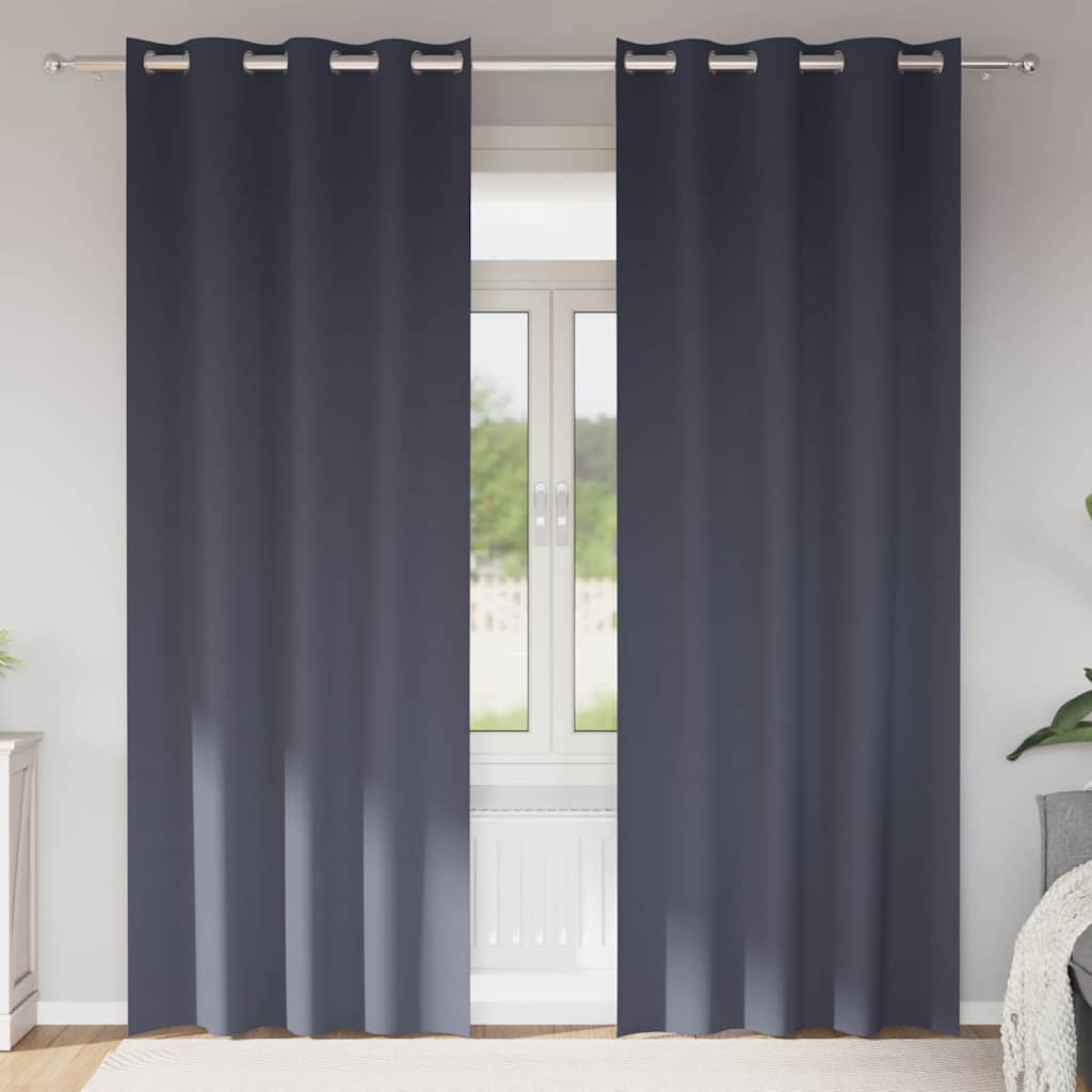 Cortinas opacas com cortinas Antracite Poliéster