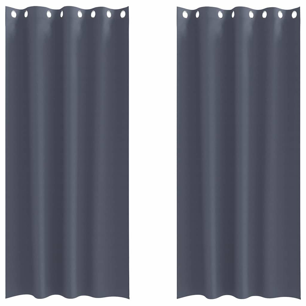 Cortinas opacas com cortinas Antracite Poliéster