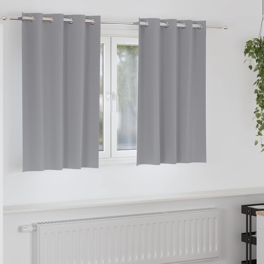 Cortinas opacas com cortinas Cinzento-claro Poliéster
