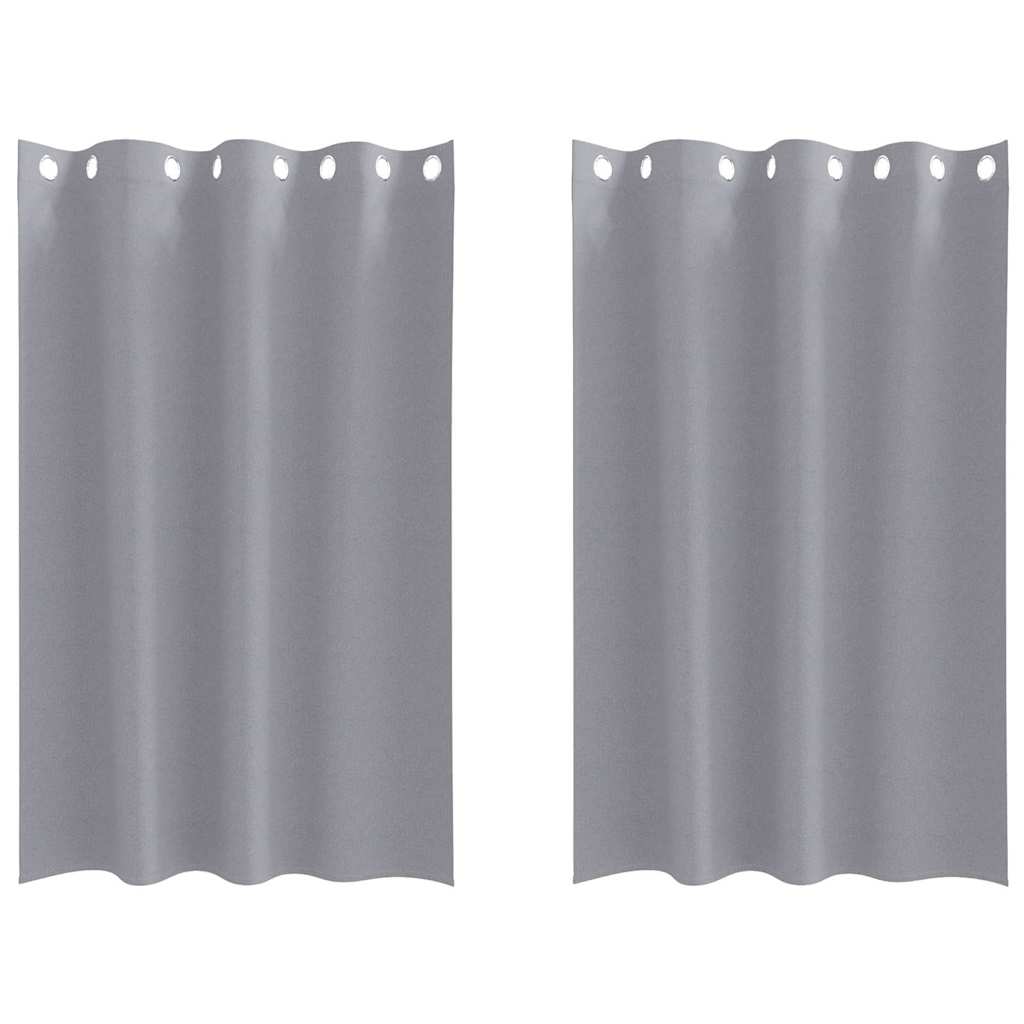 Cortinas opacas com cortinas Cinzento-claro Poliéster
