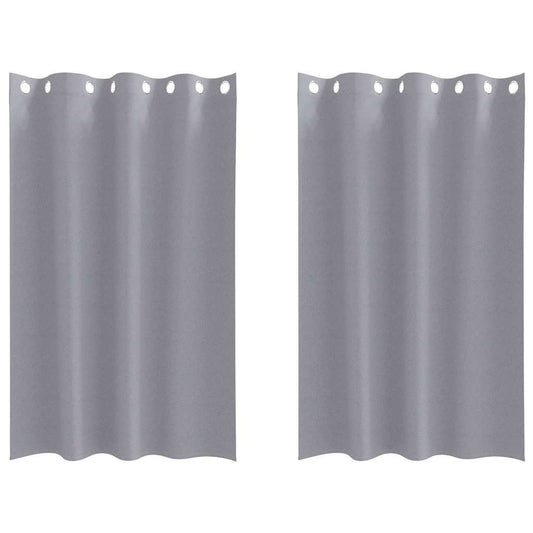 Cortinas Blackout com Argolas 2 pcs Cinzento-claro 175 x 140 cm