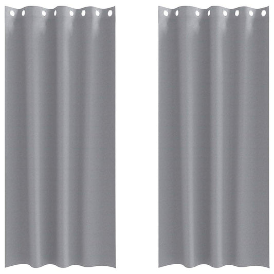 Cortinas Blackout com Argolas 2 pcs Cinzento-claro 245 x 140 cm