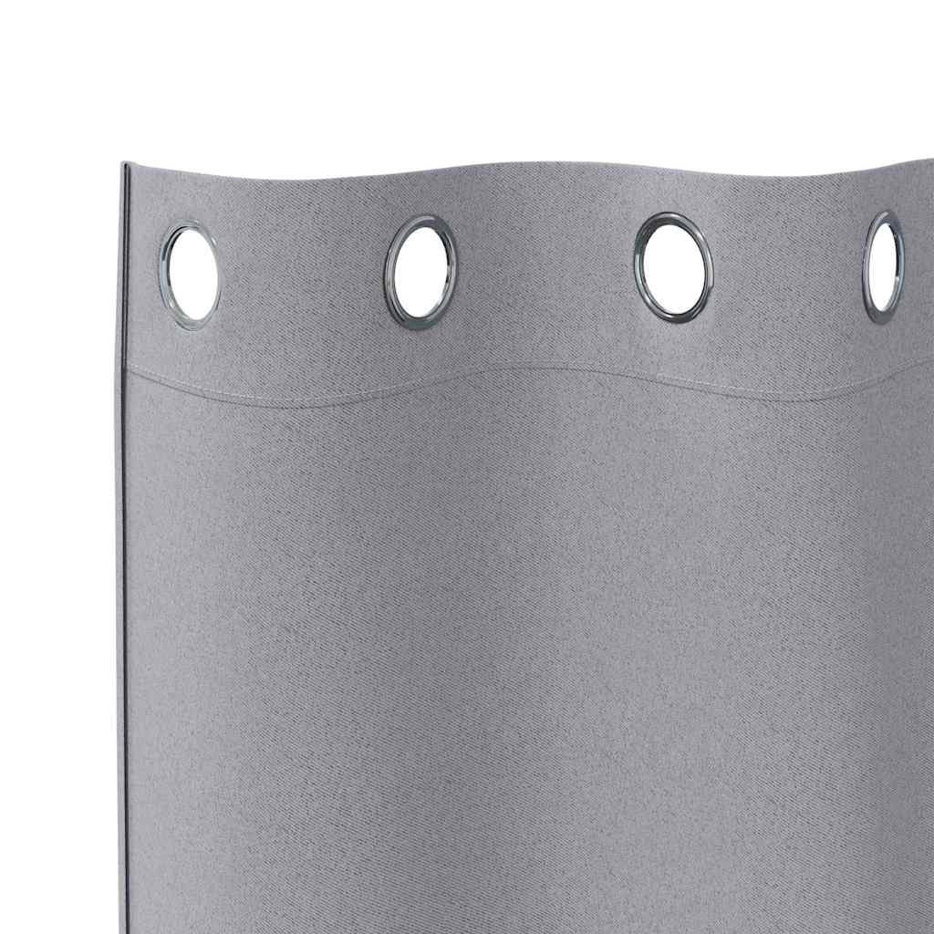 Cortinas opacas com cortinas Cinzento-claro Poliéster