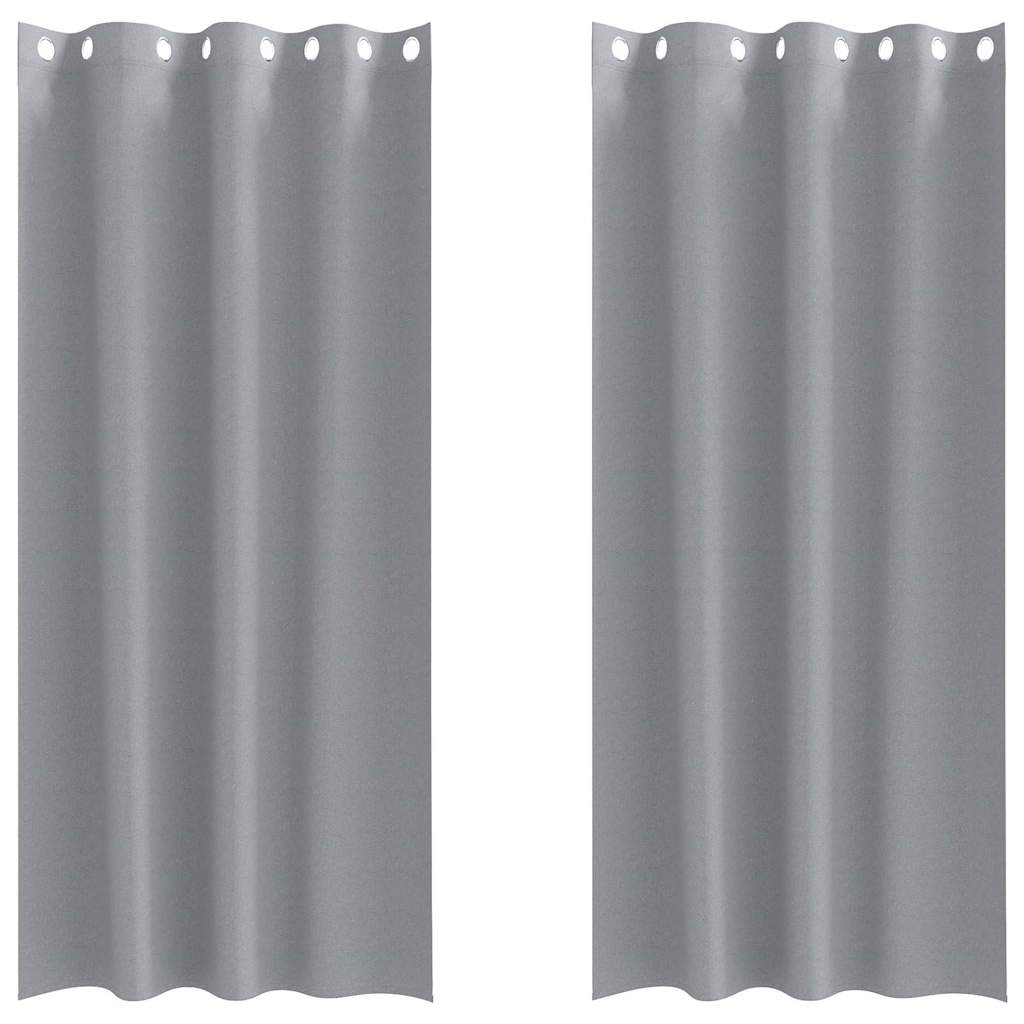 Cortinas opacas com cortinas Cinzento-claro Poliéster