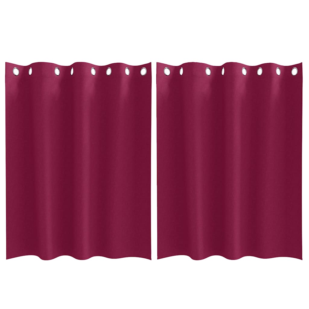 Cortinas opacas com cortinas Vinho Vermelho Poliéster
