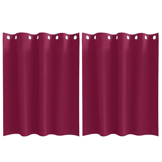 Cortinas Blackout com Argolas 2 pcs Vinho Vermelho 140 x 140 cm