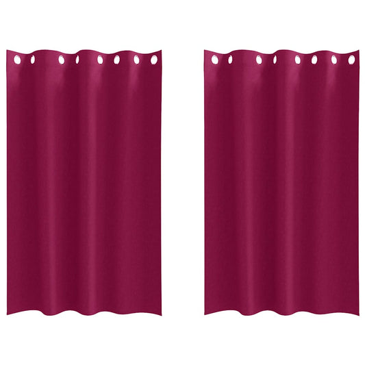 Cortinas Blackout com Argolas 2 pcs Vinho Vermelho 175 x 140 cm