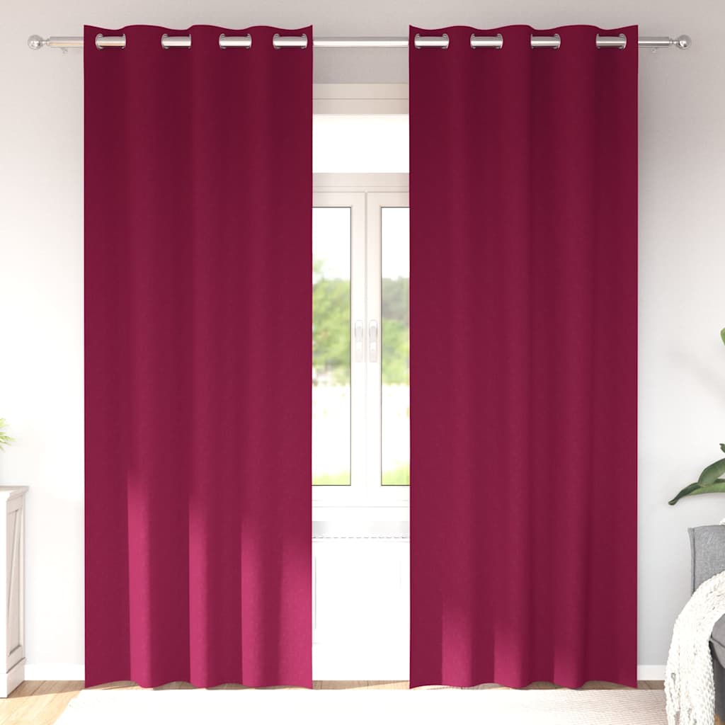 Cortinas opacas com cortinas Vinho Vermelho Poliéster