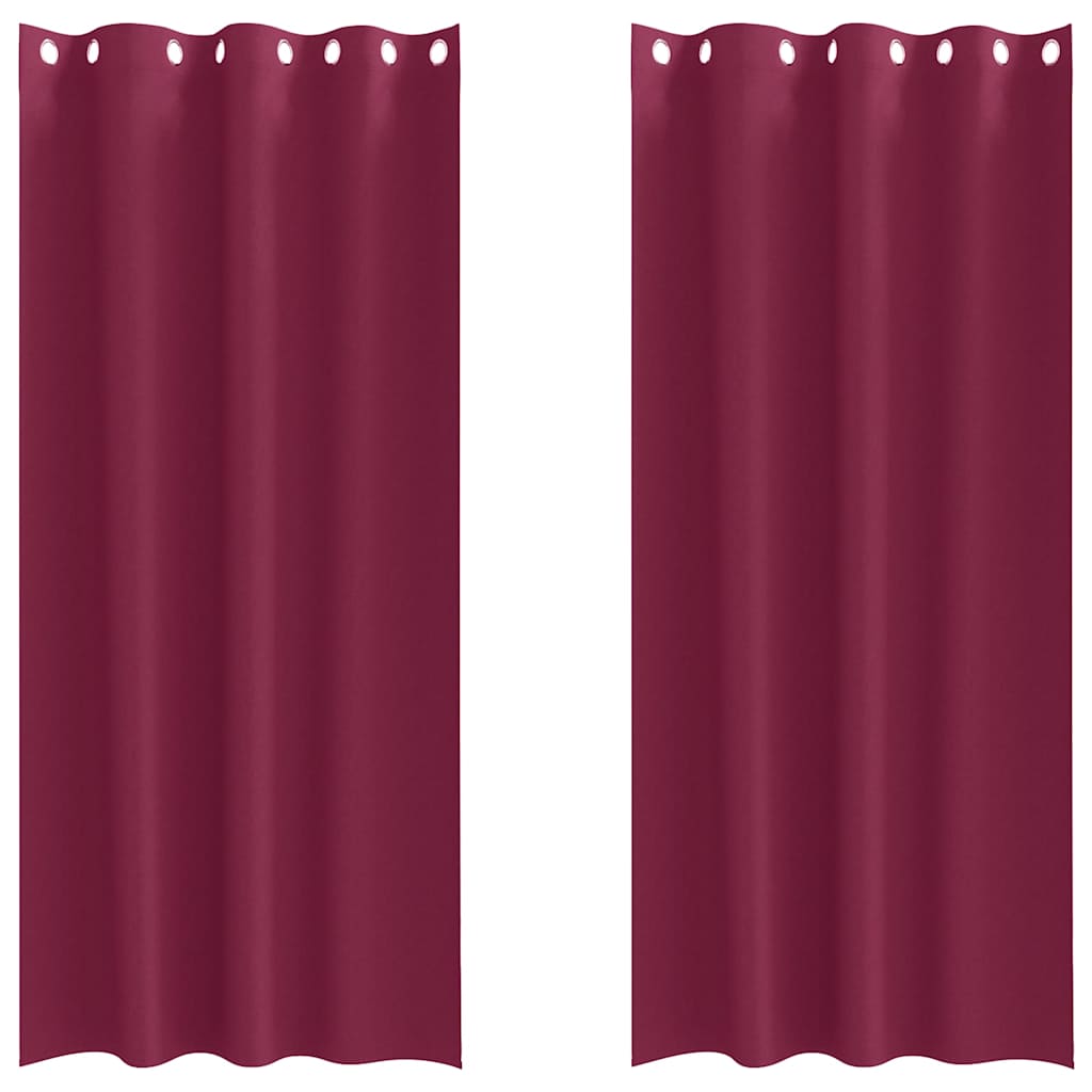 Cortinas opacas com cortinas Vinho Vermelho Poliéster