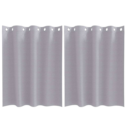 Cortinas Blackout com Argolas 2 pcs Cinza Metálico 140 x 140 cm