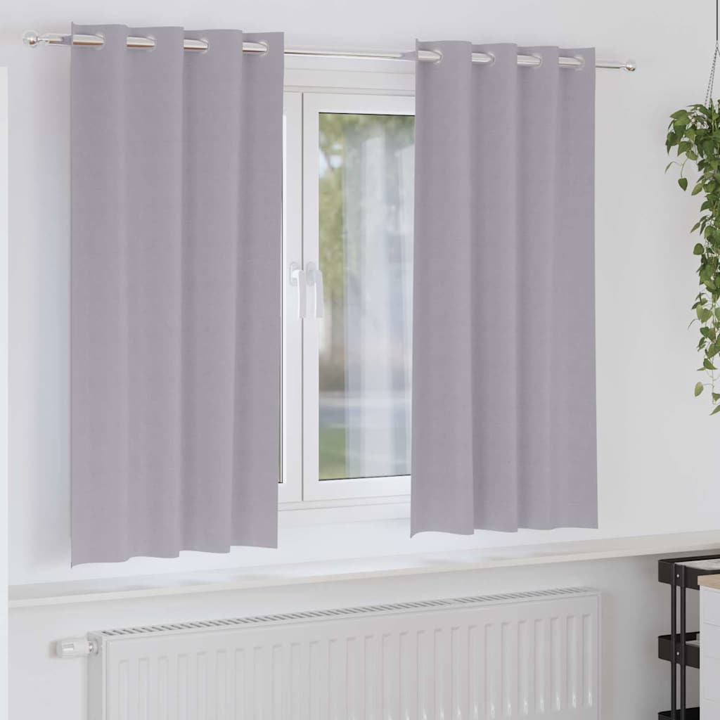 Cortinas opacas com cortinas Metal Grey Poliéster