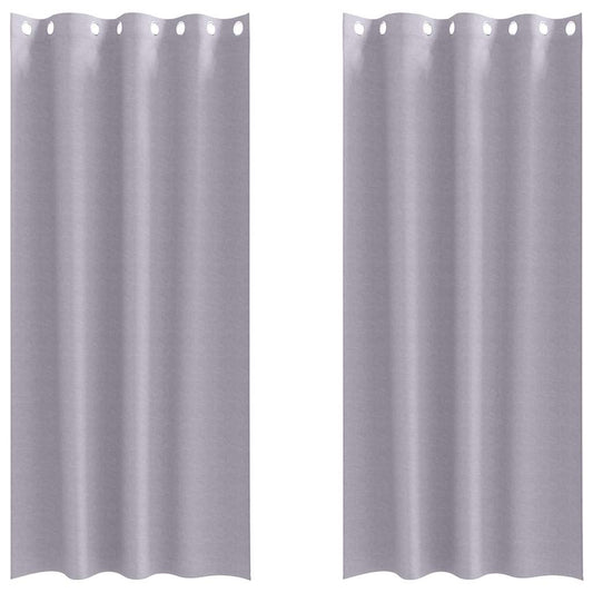 Cortinas Blackout com Argolas 2 pcs Cinza Metálico 260 x 140 cm