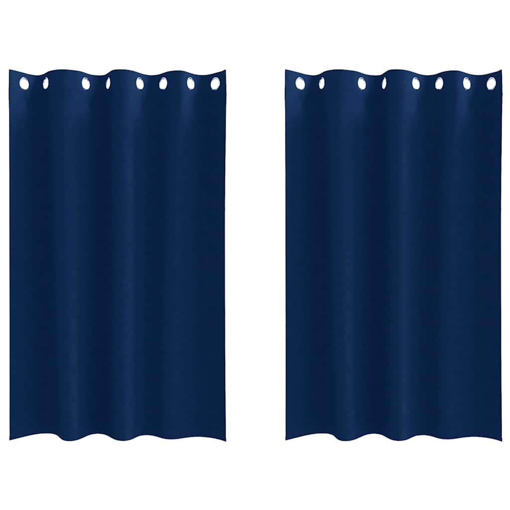 Cortinas opacas com cortinas Azul Escuro Poliéster