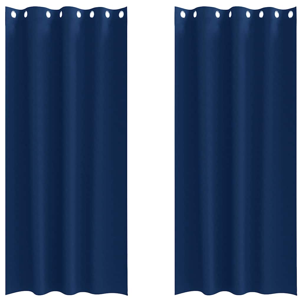 Cortinas opacas com cortinas Azul Escuro Poliéster