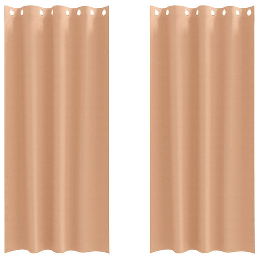 Cortinas Blackout com Argolas 2 pcs Marrom Claro 245 x 140 cm