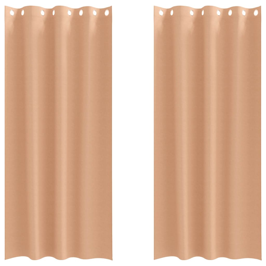 Cortinas opacas com cortinas Marrom Claro Poliéster