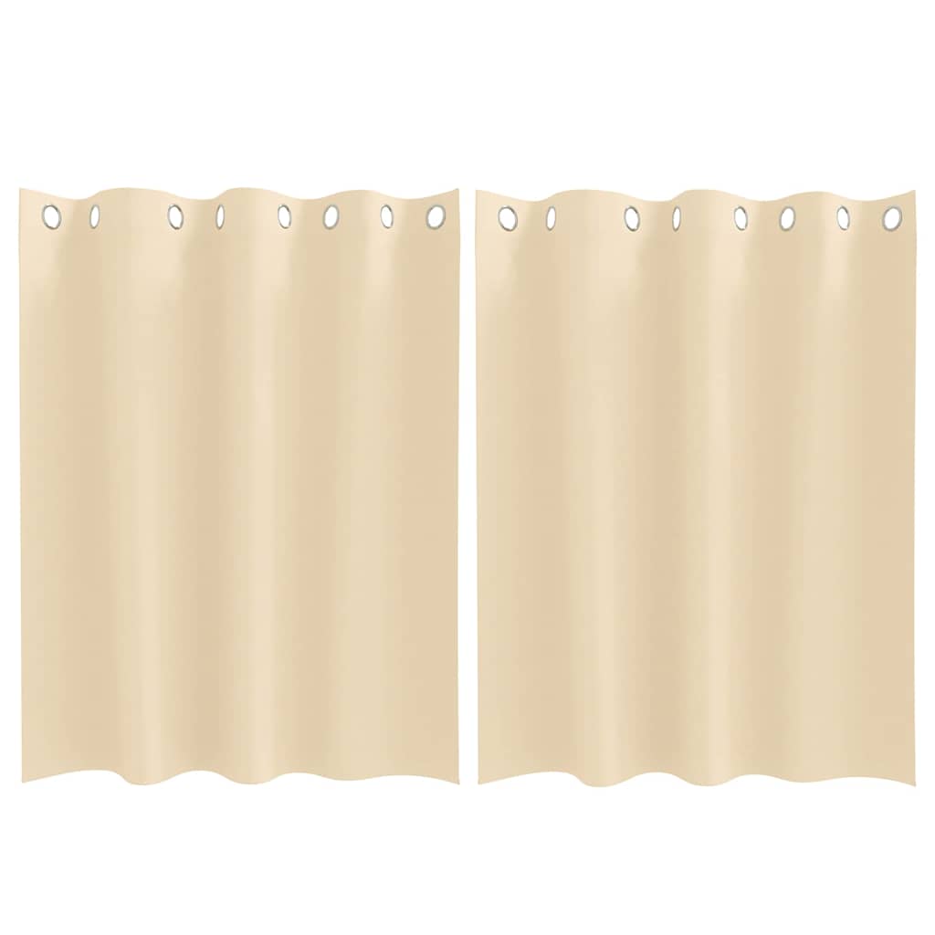Cortinas opacas com cortinas Creme Poliéster