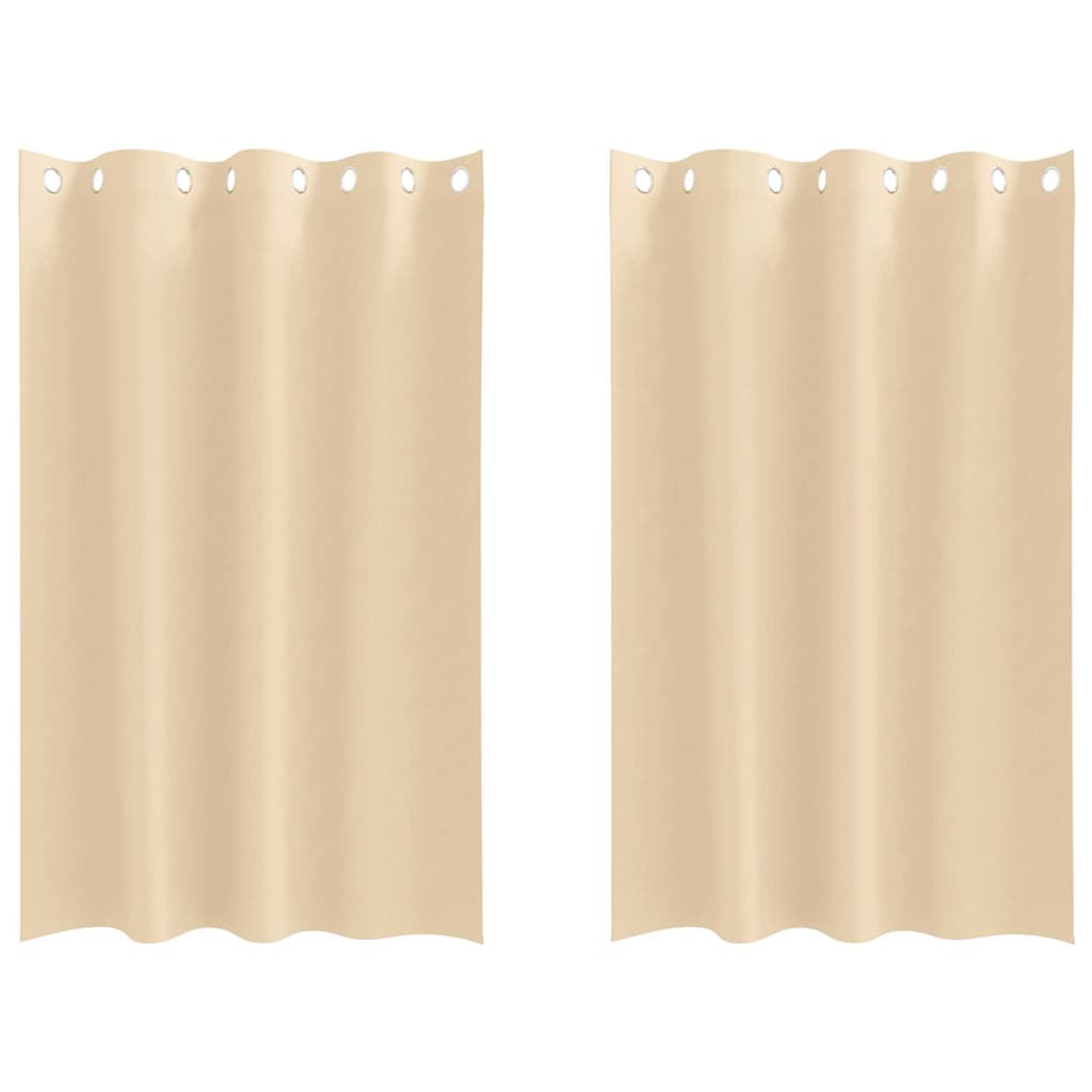Cortinas opacas com cortinas Creme Poliéster