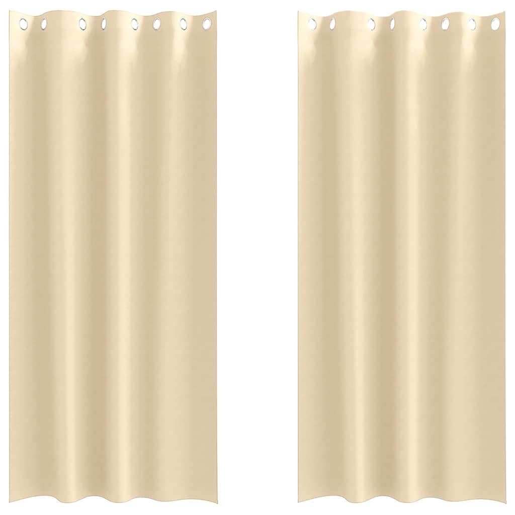 Cortinas opacas com cortinas Creme Poliéster