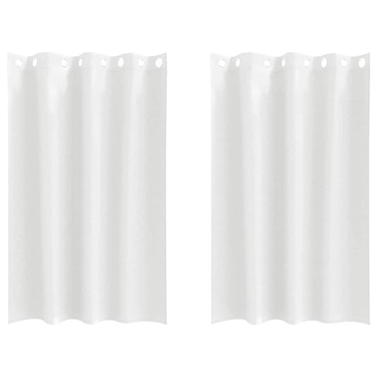 Cortinas Blackout com Argolas 2 pcs Branco Puro 175 x 140 cm