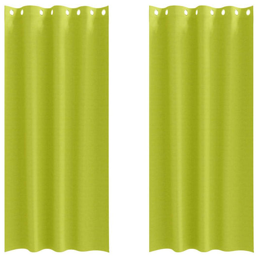 Cortinas Blackout com Argolas 2 pcs Verde 245 x 140 cm