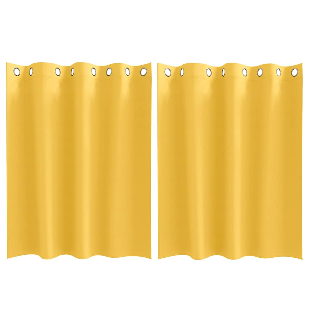 Cortinas opacas com cortinas Amarelo Mostarda Poliéster