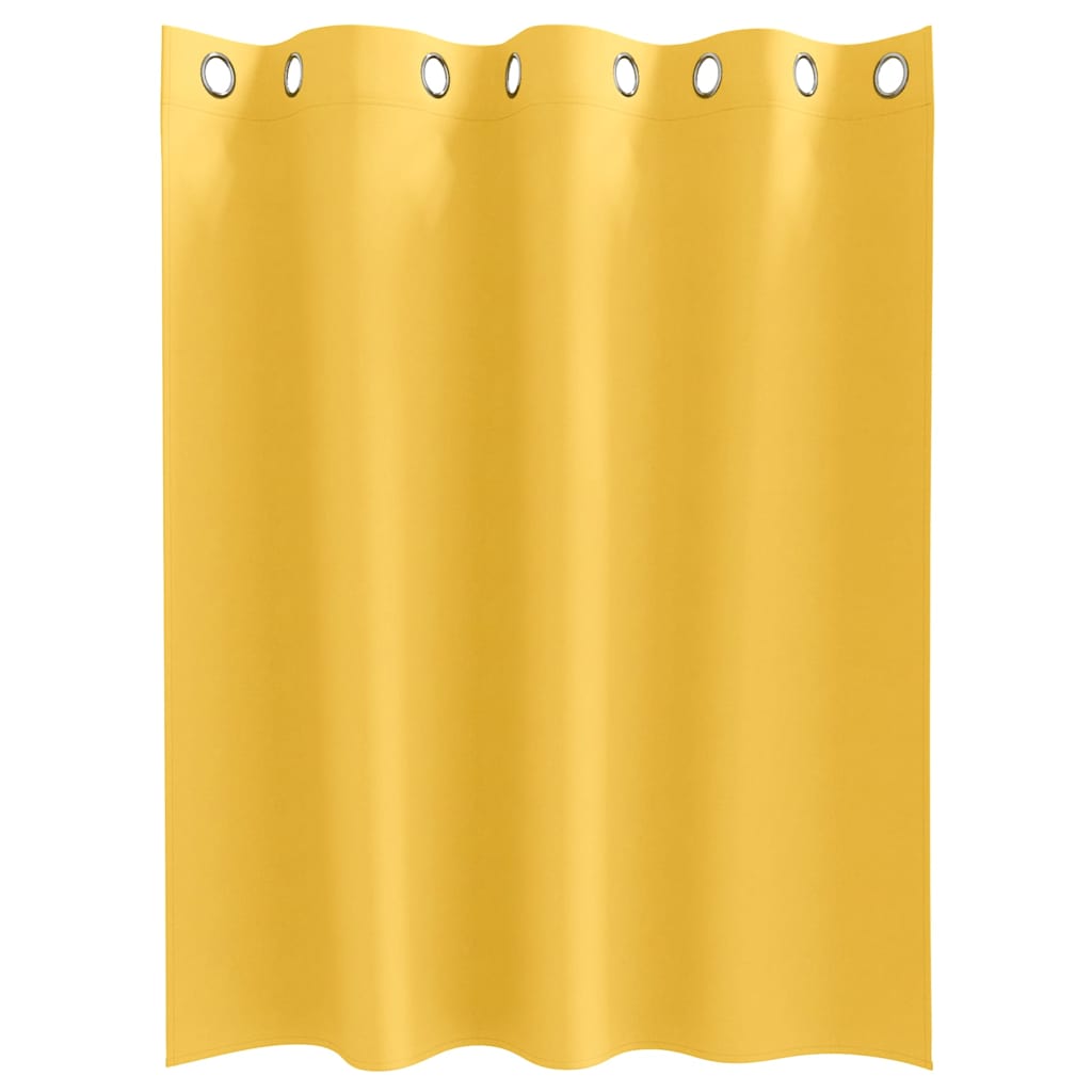 Cortinas opacas com cortinas Amarelo Mostarda Poliéster