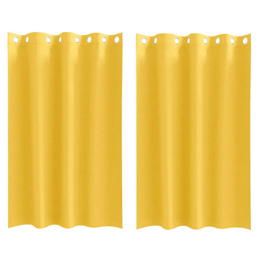 Cortinas Blackout com Argolas 2 pcs Amarelo Mostarda
