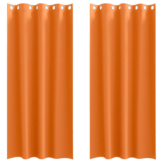 Cortinas Blackout com Argolas 2 pcs Laranja Brilhante