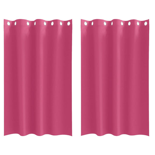 Cortinas Blackout com Argolas 2 pcs Rosa Brilhante 175 x 140 cm