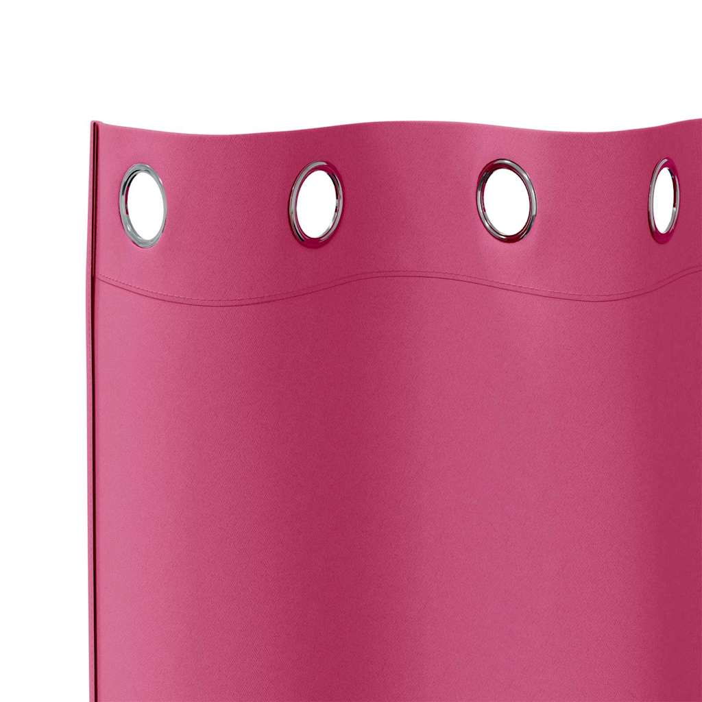 Cortinas opacas com cortinas Bright Pink Poliéster